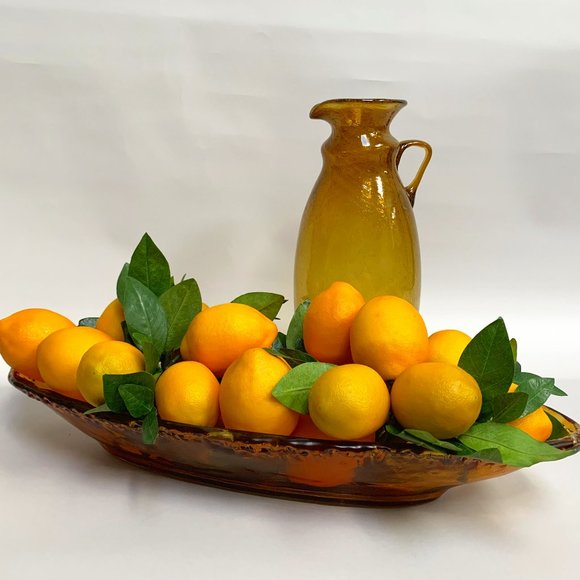 Italian Amber Glass Bowl - Picture 1 of 7